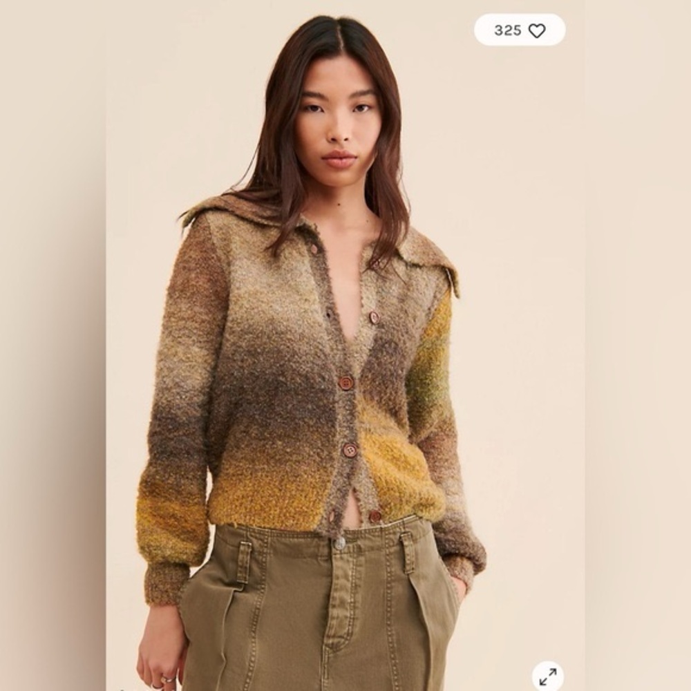 Free People Find Me Now Dusty Knit Cardigan Sweater M/L Cozy Boho